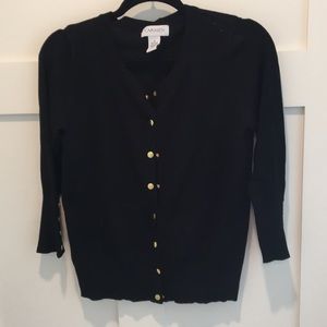 Black snap front sweater